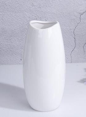 鹅蛋大号陶瓷花瓶白色简约现代北欧风格花器工艺术品家居摆件大号