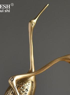 正品全鹤创意摆件厅电视柜入客口酒柜装饰居铜饰品陈家设