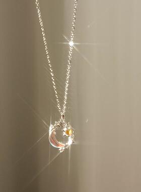 搭配衣服的项链配饰琉璃月光石幻梦星月项链女生百搭高级感轻奢小