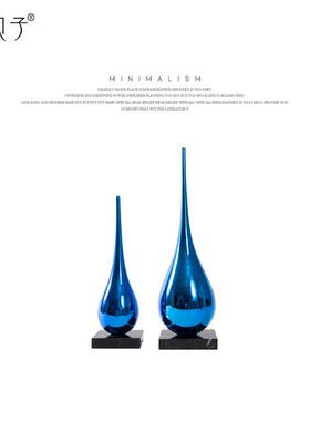 玻璃钢水滴摆件酒店售楼处网红创意现代装置艺术品轻奢雕塑