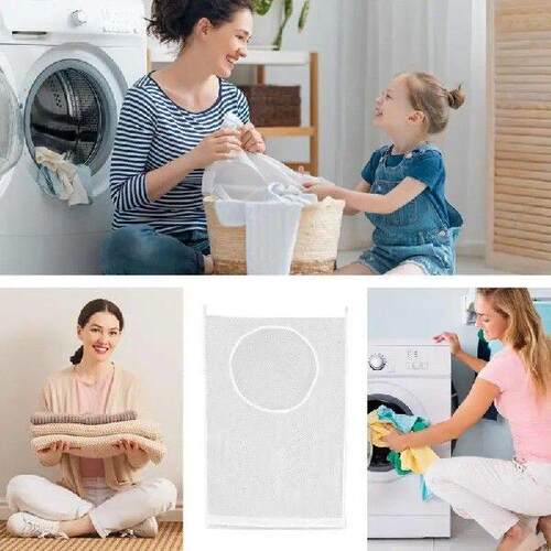 Laundry Hamper Mesh Mesh Foldable Laundry Basket Bag - 图2