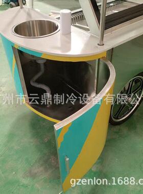 厂家供应  户外10盘雪糕手推车110V gelato cart  冰淇淋摆摊车