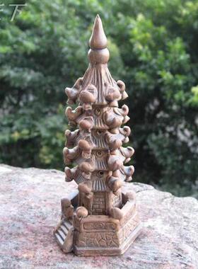 假山盆景流水配件陶瓷古色宝塔庭院装饰山水盆景摆设水族鱼缸摆件