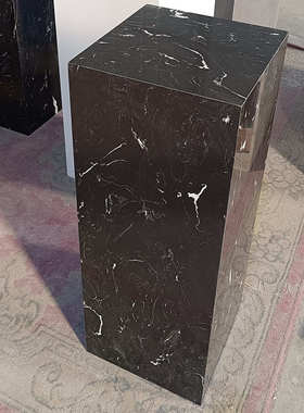 酒店售楼部大客厅玄关工艺术品黑白根大理石材雕塑摆件托底座基座