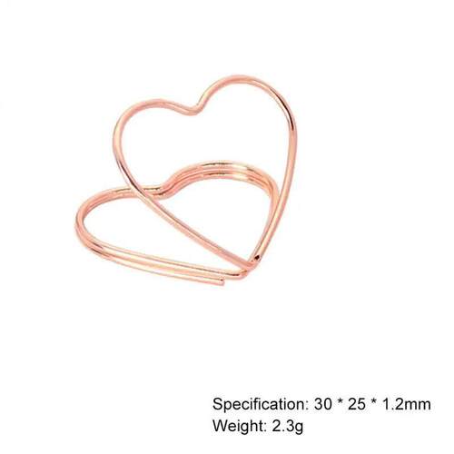 2SETS Table Placecard Holder Double Heart Shape Photo - 图0