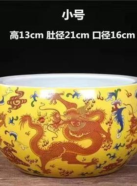 正品宝盆装摆景德镇陶瓷客厅玄关鱼缸饰招聚财进宝吉财乔件迁开业
