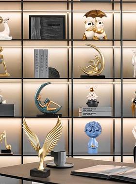 创意装饰摆件客厅家居饰品酒柜电视柜现代轻奢工艺品办公王金
