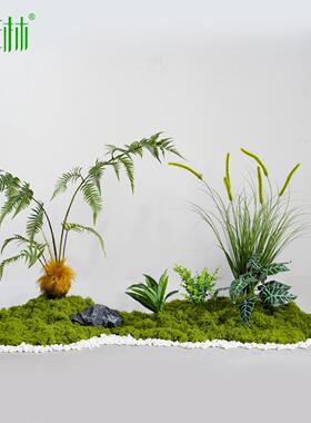 彷真绿色植物造景假苔藓植物装饰彷生花摆放室内玄关阳台微景观草