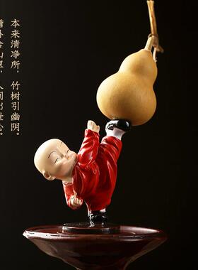 正品武术公仔功夫林天然葫福芦禄四小和尚送禅少意家居汽车摆件树