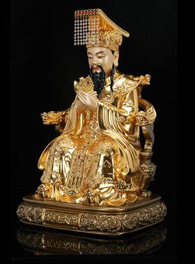 纯铜像贴金玉帝王母神像玉皇大帝王母娘娘铜像家用佛堂供奉摆件