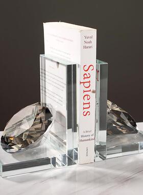 极ZY5346简奢欧式几何术水晶书艺架书立书靠摆件样板间轻装书饰品