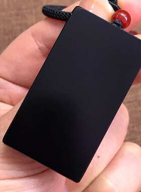 墨玉平安无事牌细料方牌玉牌平安牌真玉男女吊坠