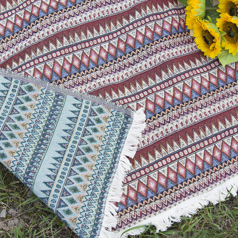 品质ins风波西米亚复古民族风涤棉色织野餐垫户外露营防潮垫,淘宝优惠券,粉丝福利购,淘宝优惠卷