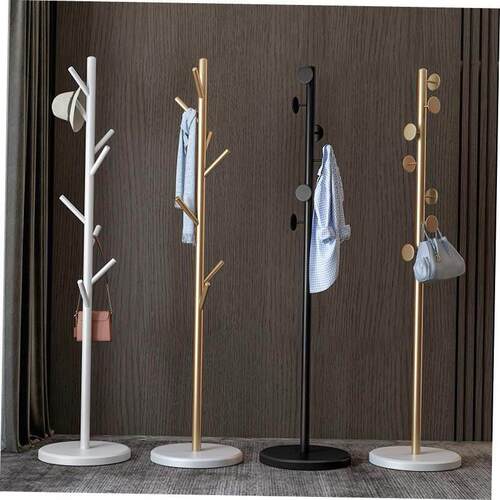 Big coat rack stand clothes holder hat hanger wooden cloth - 图0