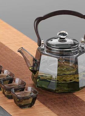 新款加厚提梁壶高硼硅耐高温泡茶壶烧水壶家用茶具蒸煮玻璃茶壶
