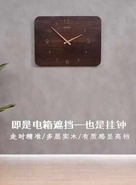 北欧风电表箱装饰画带钟表竖款时钟空气开关电闸配电箱遮挡免打孔