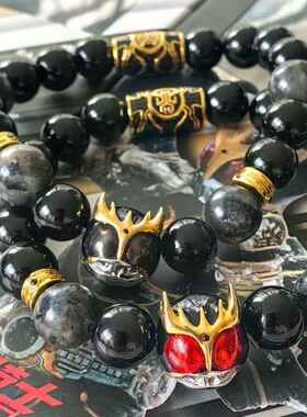 假面骑士kuuga空我黑红目小狮子手串手链动漫游戏周边首饰高级感