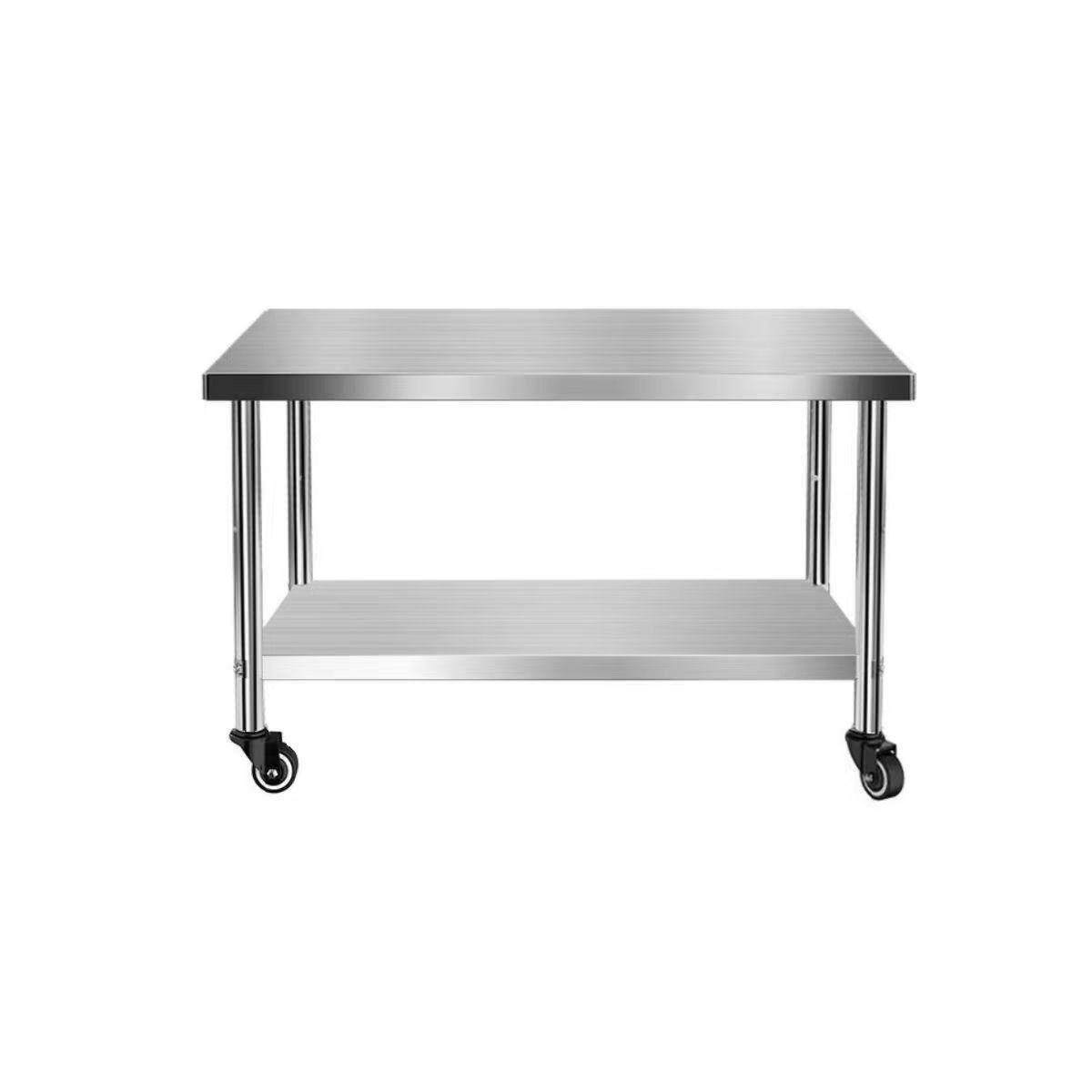 不锈钢双层带轮工作台，三层厨房移动储物架，家庭手术台，蔬菜切,淘宝优惠券,粉丝福利购,淘宝优惠卷