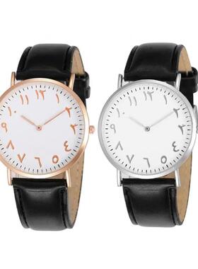 Couple Watches Fashion Arabic Analog Round Dial Men Women Qu