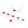 Cross-border hot selling lucky flower jewelry set acrylic bracelet bracelet five-leaf clover necklace ring ring earrings for women