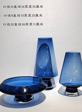 现简约创意设计艺术彩色玻璃花插花摆件家居空间软装饰品摆件