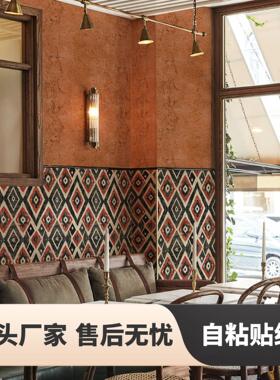 壁纸自粘家用墙布餐饮店商业装修出租屋翻新墙纸自粘防水防潮墙贴