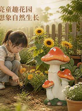 花园多肉区蘑菇摆件 户外微景观搭配小摆件