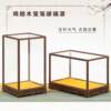 Mahogany cage glass cover ornaments handicrafts Buddha statues antique stones antique vases dust cover display box customization