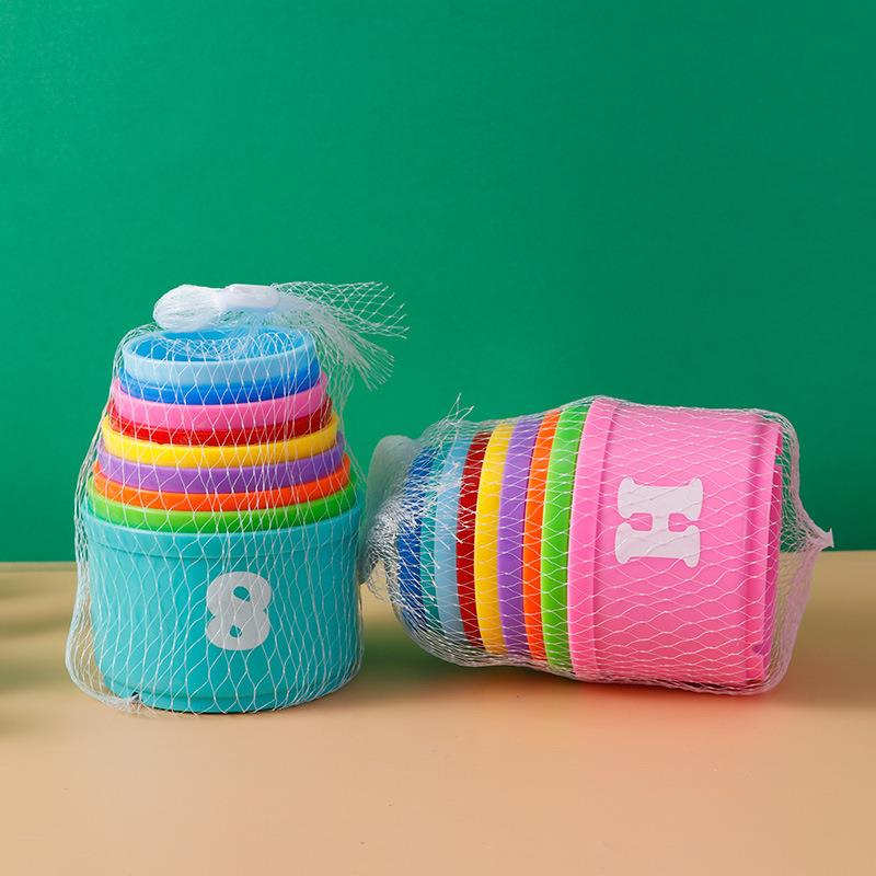 叠叠杯 儿童宝宝益智玩婴儿早教数字字母叠叠高 套碗益智叠叠乐 - 图2