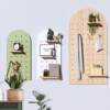 Solid wood hole board custom wall decorative partition shelf Nordic style entrance hanging board living room entrance storage layer