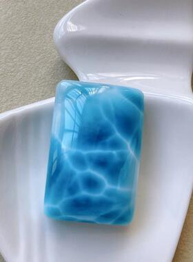 海纹石方牌吊坠拉利玛无事牌项坠锁骨链坠挂件规 31*20mm厚11.8mm