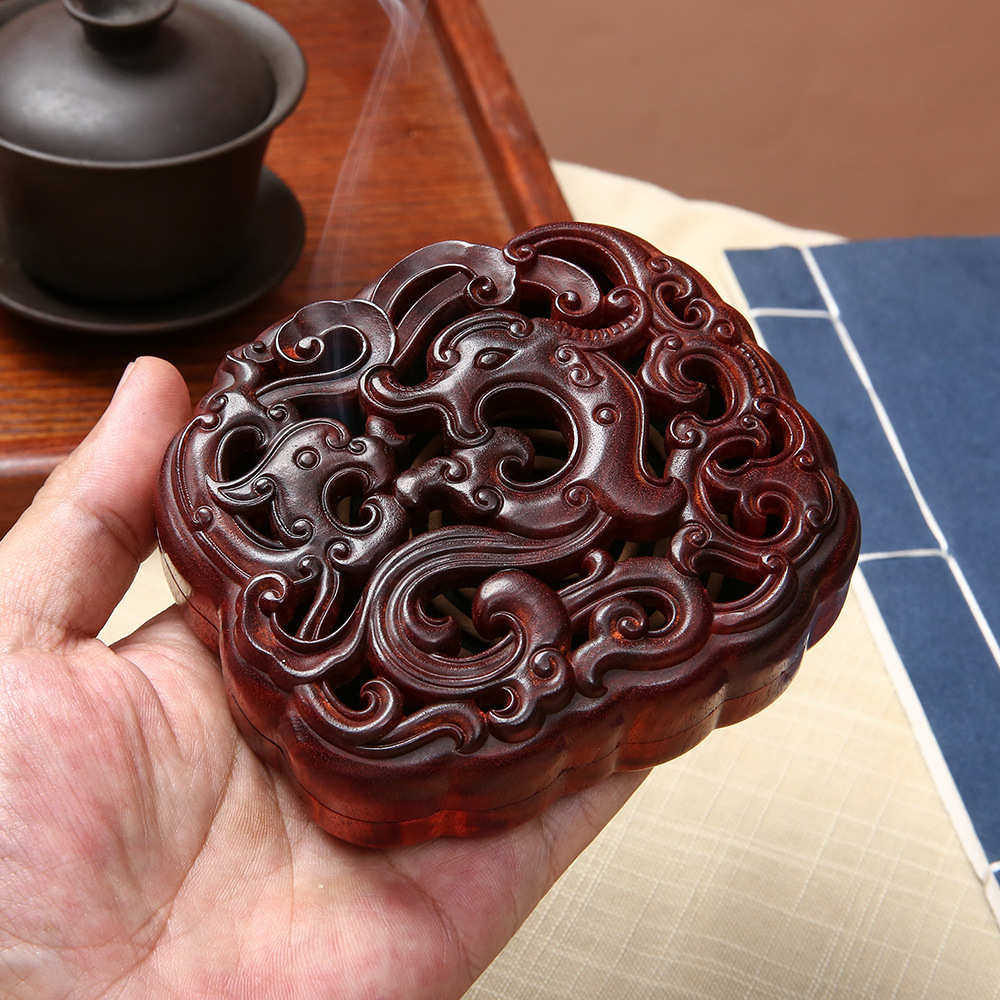 赞比亚小叶紫檀木有凤来仪香盒香炉香座香薰炉红木质香器香道配件,淘宝优惠券,粉丝福利购,淘宝优惠卷