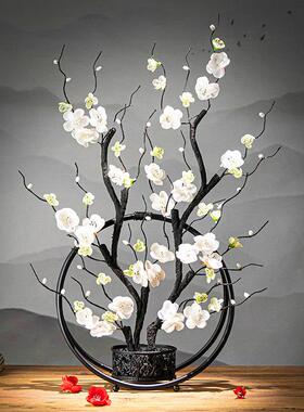 新中式客厅电视酒柜博古架玄关古风艺术装饰品餐边展示柜插花摆件