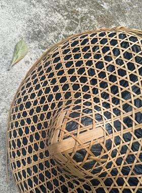 斗笠竹编防雨防晒草帽男士钓鱼遮阳竹编斗笠帽农民户外凉帽采茶帽
