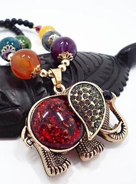 水滴项链西米翡翠复古文艺项链