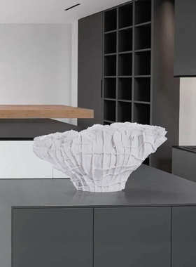 贝子创意摆件现代北欧摆件抽象形状艺器贝壳花瓶房样品花客厅抽象