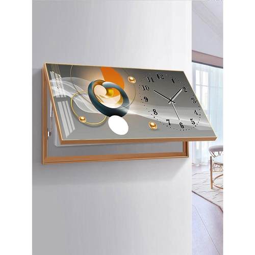 V3PF电表箱装饰厅画带HQH钟表免打孔现代简约客餐厅配箱装饰电遮 - 图3