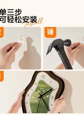 摇摆客厅挂钟音复钟F99JM75T表静感挂墙时免打孔古钟2025新款中古
