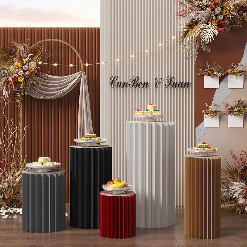 厂家直销装饰摆件陈列纯色圆柱展示架可折叠艺术感圆形中岛展示台,淘宝优惠券,粉丝福利购,淘宝优惠卷