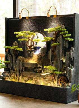 庭院水幕墙流水墙假山流水喷泉阳台装饰屏风水景加湿造景大型摆件