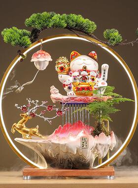 开 业送礼物乔迁新居礼品招财猫流水招财摆件循环水客厅桌面装饰