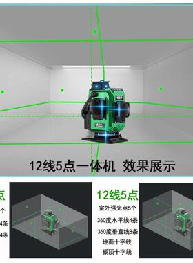新款进口水平仪绿光12线红光贴墙仪贴地仪高精度16线蓝光全自动