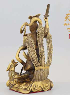 九天玄女娘娘神像摆件圣母站孔雀台执剑坐像仙女家居供奉装饰