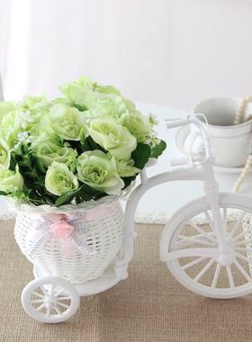塑料藤编仿真花车套装饰品小摆件塑料干花束客茶几厅摆设假花
