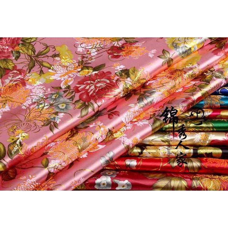 织锦缎布料古装汉服COS和服唐装旗袍丝绸缎服装面料/金丝牡丹系列,淘宝优惠券,粉丝福利购,淘宝优惠卷