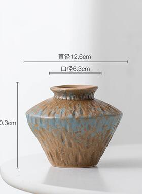 新款中复古花瓶摆件创意简约客厅式餐桌酒店民宿真培花仿插水陶瓷
