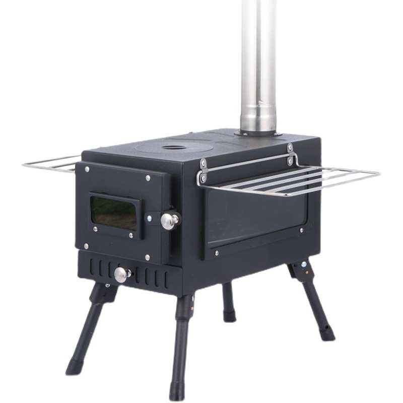 户外折叠多功能照明柴火取暖炉不锈钢帐篷炉野餐露营便携式柴火灶 - 图1