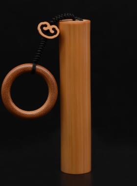天然实心竹手把件精品纯手工精磨竹雕实心老玉竹把玩小挂件小金条