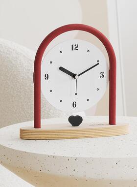 wozoom屋准卧室台钟装饰品桌面摆件客厅电视柜创意座钟玄关摆件