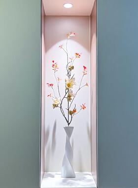 现代简约陶瓷花瓶摆件客厅插花装饰品高级乔迁细高玄关电视柜摆件